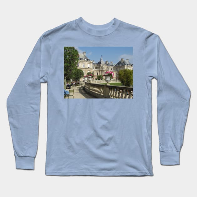 Paris Luxembourg Gardens and Senate Long Sleeve T-Shirt by BlackBeret